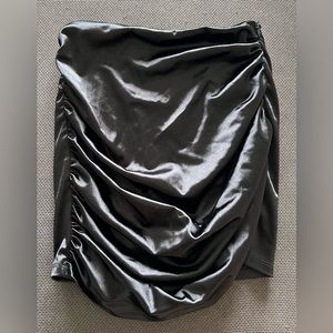 Silky black skirt and top set